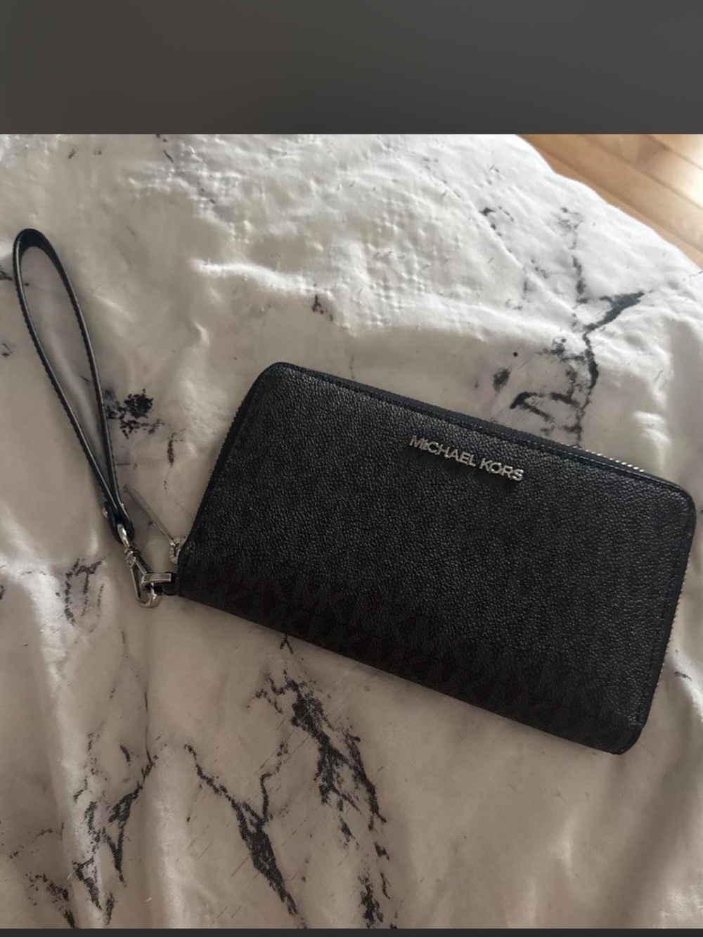 Michael Kors Black Signature Logo Wristlet